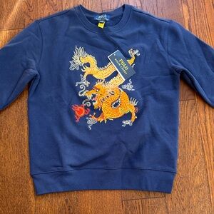 Polo by Ralph Lauren Kids Blue Sweatshirt with Dragon Design